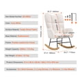 thumbnail image 5 of KFFKFF Nursery Rocker Chair, Glide Rocker with Cushioned Seat and Tall Back Support, 250 lbs Load Limit Teddy Fabric, Padded Glide Rocking Chair for Nursery, Bedroom, Living Room, Creamy White, 5 of 9
