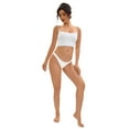 thumbnail image 5 of DARING DIVA Women's Satin Invisible Bikini Comfortable No-Show Thongs S White, 5 of 6