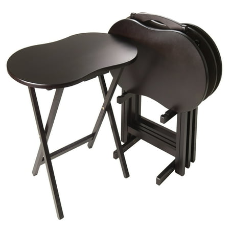 Winsome Skippy 5-Piece Snack Table Set, Peanut Top, Espresso Finish