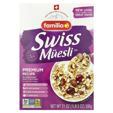Familia Muesli Cereal - Sugar Free - Case Of 6 - 21 Oz.