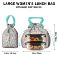 thumbnail image 5 of Pioneer Flower Floral Print Pattern Drawstring Lunch Bag Women - Drawstring Lunch Bag Insulated for Work Office - Stain-Resistant Large Lunchbags for Women with Multi-Pockets, 5 of 6