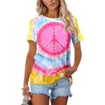 thumbnail image 2 of Camiseta MEESHEEP Peace Love Hippie con estampado vintage para mujer, 2 of 6