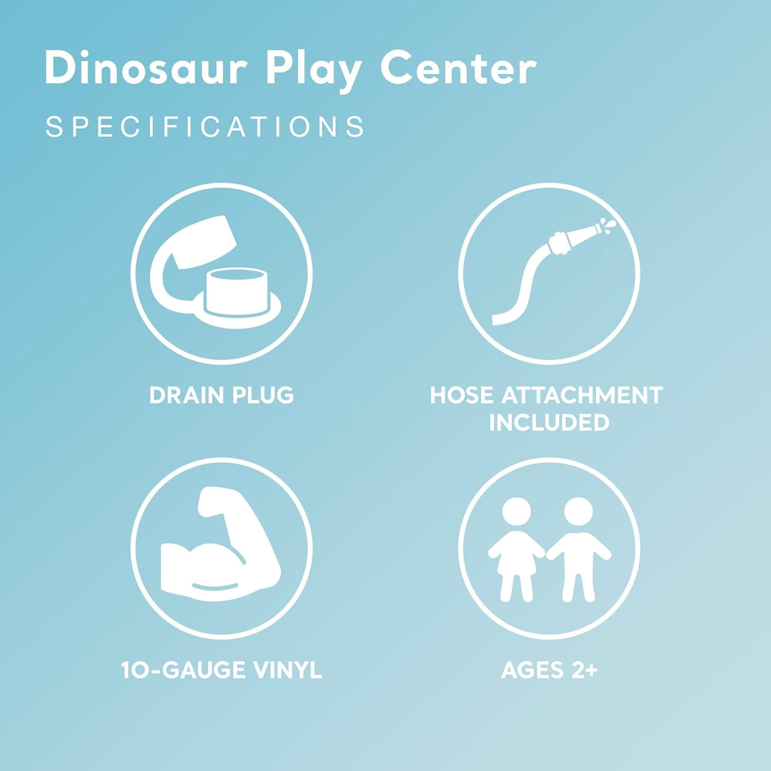 Inflatable Dinosaur Play Center Outdoor Playhouse Inflatable Water Park with Kid Pool Slide, Water Sprayer, Waterfall, and 6 Balls, Multicolor