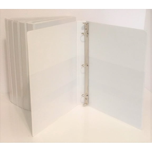 White Vinyl 3-Ring Regular Binder for 8.5" x 11" Sheets, 1/2" Capacity, Wilson-Jones Brand (363-13W) - Pack of 6 Binders