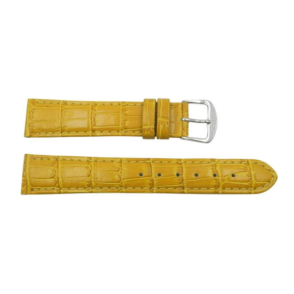 Genuine Leather Alligator Grain 18mm Yellow Watch Strap