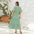 thumbnail image 5 of IWEMEK Women's Dresses Going Out Flowy Fancy Party Dress Leisure Loose Fitting Workout Lightgreen Softness Plain Cute Suit, 5 of 6