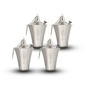 Legends International Kona Style Tabletop Tiki Torch Hammered Nickel - 4 Pack