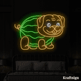 thumbnail image 2 of Craftnamesign Bulldog Watermelon Neon Sign, Bulldog Lover Gift, Kid Gifts, 2 of 4