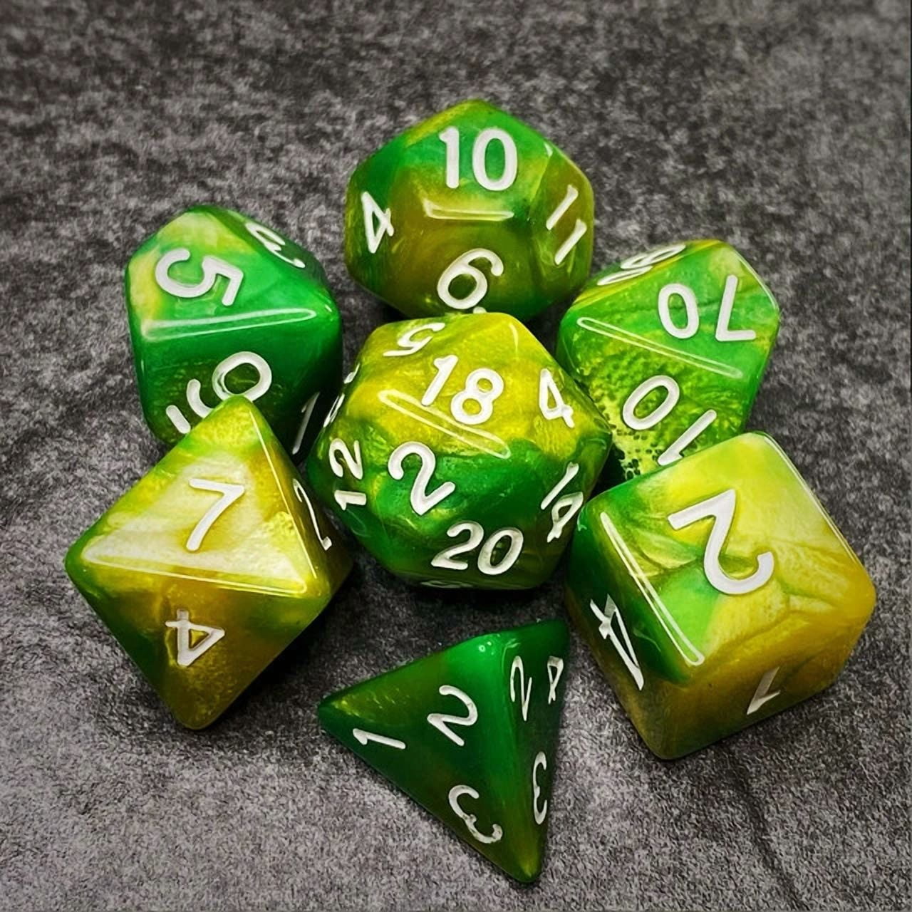 PRIME- Sage'S Stones - Grn/Lime Acrylic Polyhedral Dice Set Rpg Dnd Dungeons Dragons