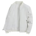 thumbnail image 3 of Satankud Men's Bomber Jacket Lightweight Casual Flight Windbreaker Zip Up Coat with Pocket White L, 3 of 8