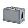 thumbnail image 3 of Kadyn Hidden Cat Washroom, Cat Furniture Cabinet, Cat Litter Box Enclosure with Double Doors for Large Cat and Kitty-Gray, 3 of 8