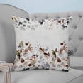 thumbnail image 4 of 14x14 Pillow Covers Set of 2, Brown Grey Leaves Throw Pillow Covers Decorative Couch Cushion Case, Summer Botanical Pastoral Birds Rustic Microfiber Square Pillowcases for Bedroom Car Living Room, 4 of 7