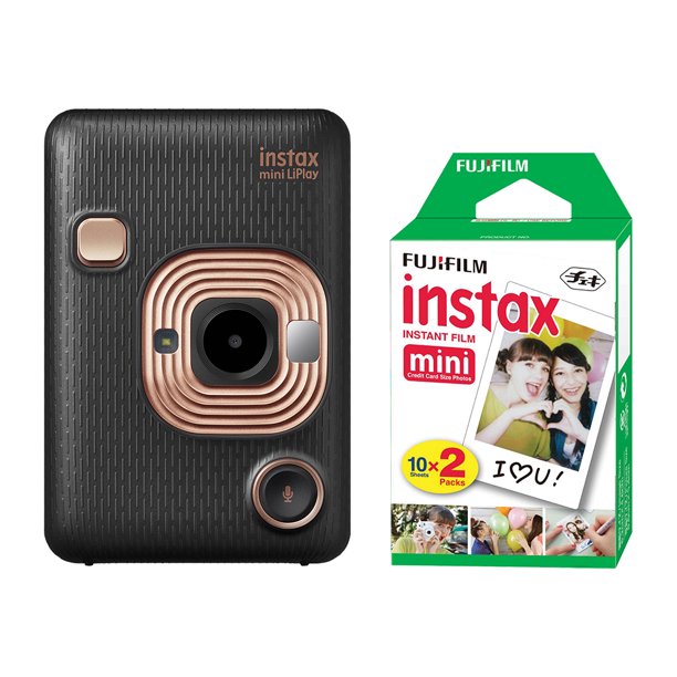Fujifilm Instax Mini LiPlay Instant Camera Elegant Black+ 20 Sheets