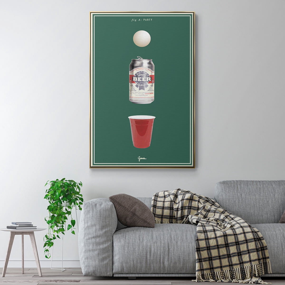 Fig. A: Party Framed Premium Gallery Wrapped Canvas - Ready to Hang
