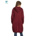 thumbnail image 5 of Deago Women's Casual Zip up Hoodies Long Tunic Sweatshirts Jackets Fashion Plus Size Hoodie with Pockets (Wine Red, 5XL), 5 of 8