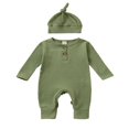 thumbnail image 3 of Nouveau-né Bébé Garçon Fille Rompers Combinaison Combinaison Combinaison Tenue de Jeu avec Chapeau, 3 of 6