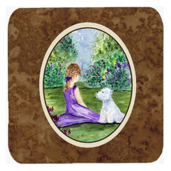 Westie Foam Coasters - Set Of 4