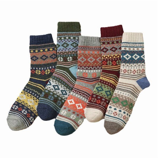 Calcetines térmicos para hombre, 5 pares de calcetines gruesos y cálidos de invierno, de lana transpirable, talla 37-44