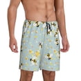 thumbnail image 2 of Gaeub Bees Printed Men's Short Pajama Pants, Lightweight Lounge & Sleep Bottoms Keep You Cool - Small, 2 of 9