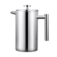 thumbnail image 1 of Petite Cafetière à Pression Française 600 ml, Cafetière à Pression Française à Double Paroi Isolée en Acier Inoxydable pour Voyage et camping, Poignée Argent, 1 of 5