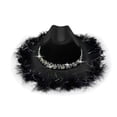 thumbnail image 5 of LIIPEE Kids Hats Casual Solid Color Trimmed Denim Cowboy Hats Girls Party Dress Up Play Comfortable Soft Breathable Cute Hats,Black,One Size, 5 of 5
