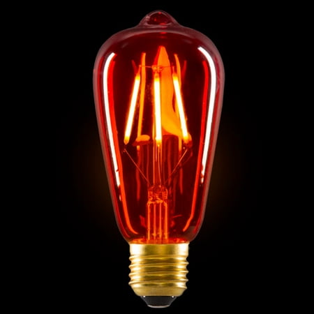 CVL Colored 4-Filament LED Edison Bulbs: Amber Glass Bulb