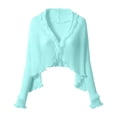 thumbnail image 5 of enyan Women's Long Sleeve Cardigan Sweaters Open Front Cropped Bolero Shrugs for Dresses（Blue,One Size）, 5 of 5