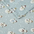Comfort Classics Cozy Cotton Flannel Printed Blue Snowmen 4Piece Sheet
