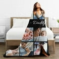 thumbnail image 3 of Custom Blanket with Photos Text Customized Blanket Personalized Flannel Throw Blankets for Adult Kid Birthday Wedding Christmas Halloween Fathers Mothers Valentines Day Gift 40"X30", 3 of 6