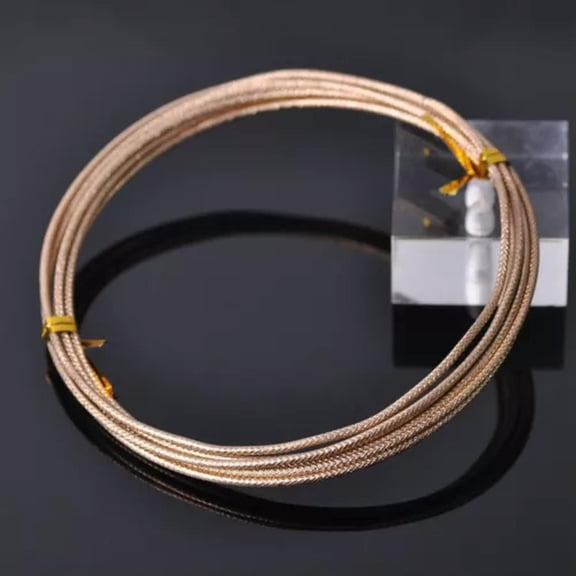 U8MO 1Roll 12Gauge 2mm 2Meters Carved Aluminum Metal Craft Wire Beads Jewelry Making-Copper