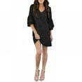 thumbnail image 2 of Robe pour Femmes Douce et Mignonne Col en V Manches Cloche Robe Droite Mini Robe, 2 of 3