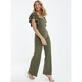 thumbnail image 2 of QUIZ - Women's Square Neck Frill Palazzo Jumpsuit, 2 of 4