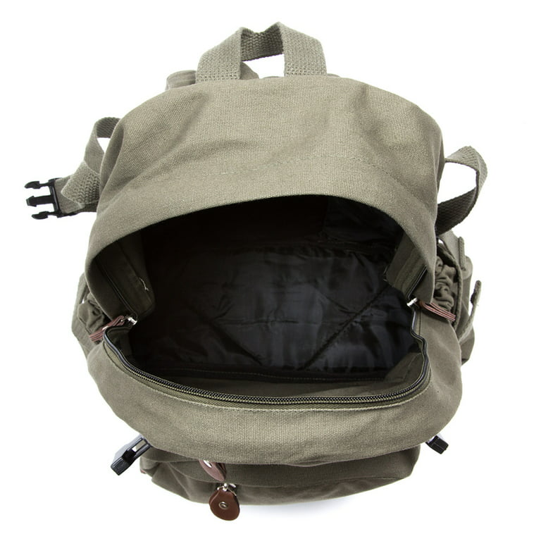 Fish On Fishing Hook Army Heavyweight Cotton Canvas Backpack Bag