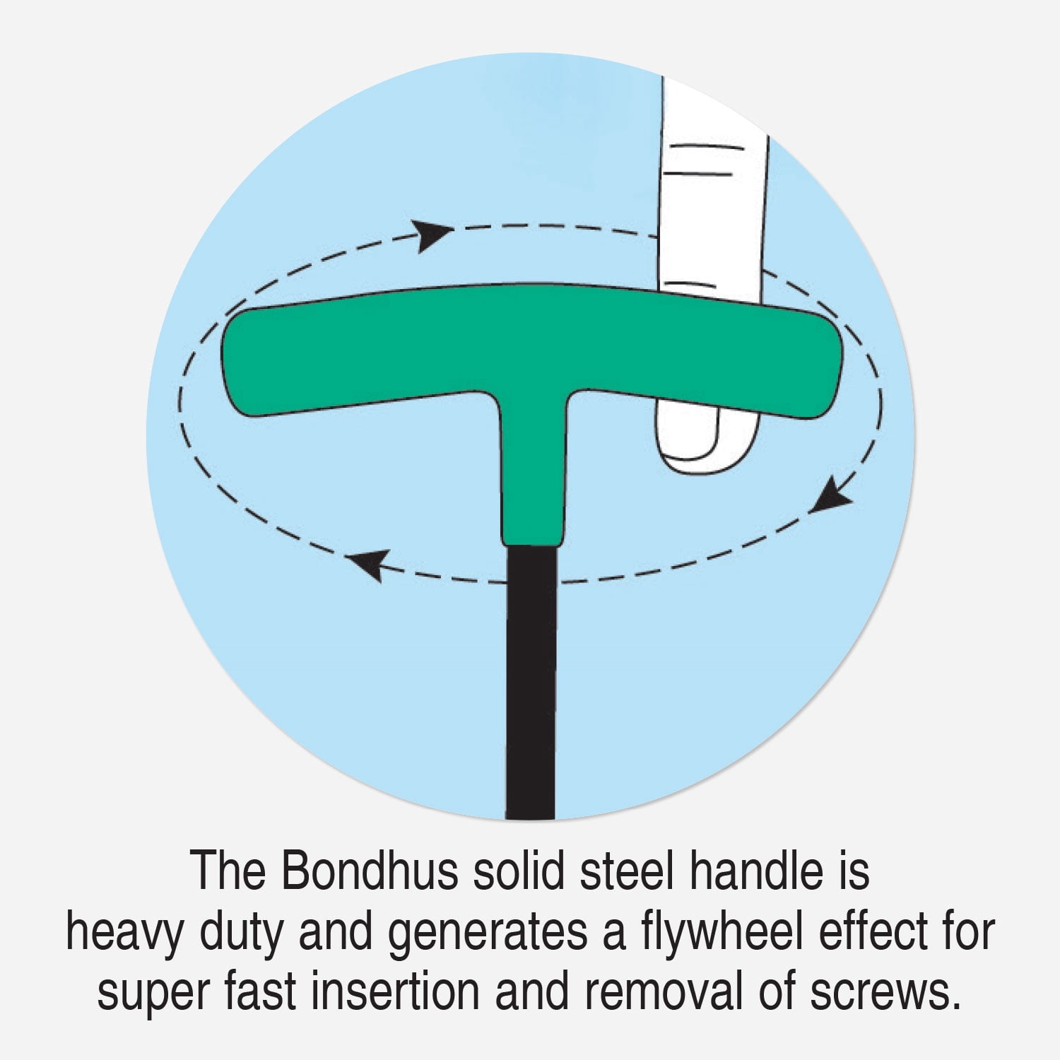Bondhus 15338 Set of 10 Hex T-handles, 9" Length, sizes 3/32-3/8"