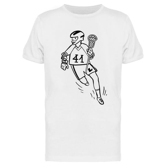 Lacrosse Player In Action T-Shirt Men -Image by Shutterstock, Male x-Large