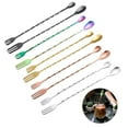 thumbnail image 5 of 4x Stirring Spoon Stainless Steel Long Handle Bar Cocktail Mixing Spoon Drinks, 5 of 8