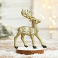 thumbnail image 2 of Uutvmp Christmas Reindeer Figurines 4.3inch, Foam Glitter Reindeer Figures with Moon and Christmas Tree Pattern Gold and White Standing Deer Statue, Artificial Animal Crafts for Tabletop Decor, 2 of 6