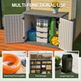 thumbnail image 3 of Horizontal Storage Shed Weather Resistance, Large Outdoor Storage Cabinet Lockable, Thick HDPE Plastic Storage Unit for Backyards, Patio, Garden(28 Cu.ft/Ivory ) White, 3 of 9