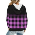 thumbnail image 2 of XFLWAM Womens Casual Hoodies Crew Neck Long Sleeve Sweatshirts With Pocket Lightweight Drawstring Pullover Tops Purple L, 2 of 6