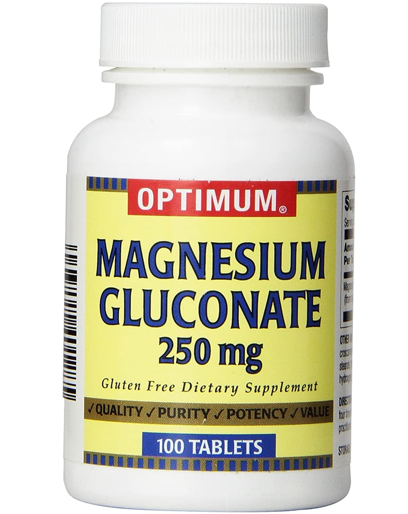 Optimum Magnesium Gluconate, 250 Mg, 100 Tablets