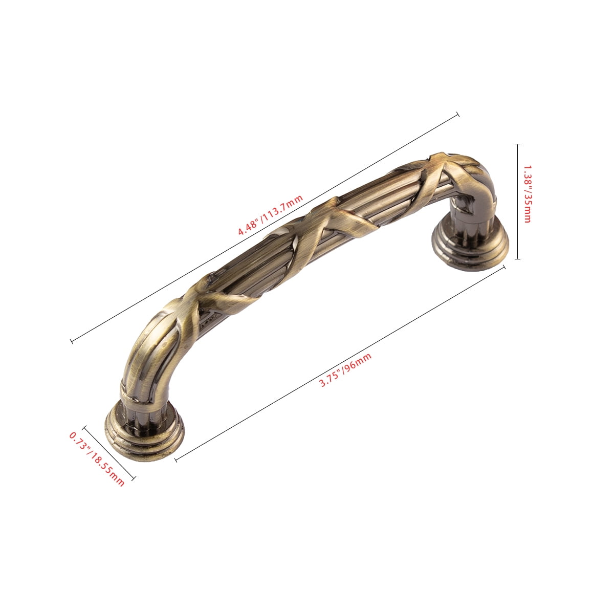 Utopia Alley 10pcs Riga Pull Handle - Decorative Cabinet Drop Pull Handles- Vintage Cabinet Hardware with Hand Finished Antique Brass - Metal Drawer Pull Handle, 3.75" Center to Center