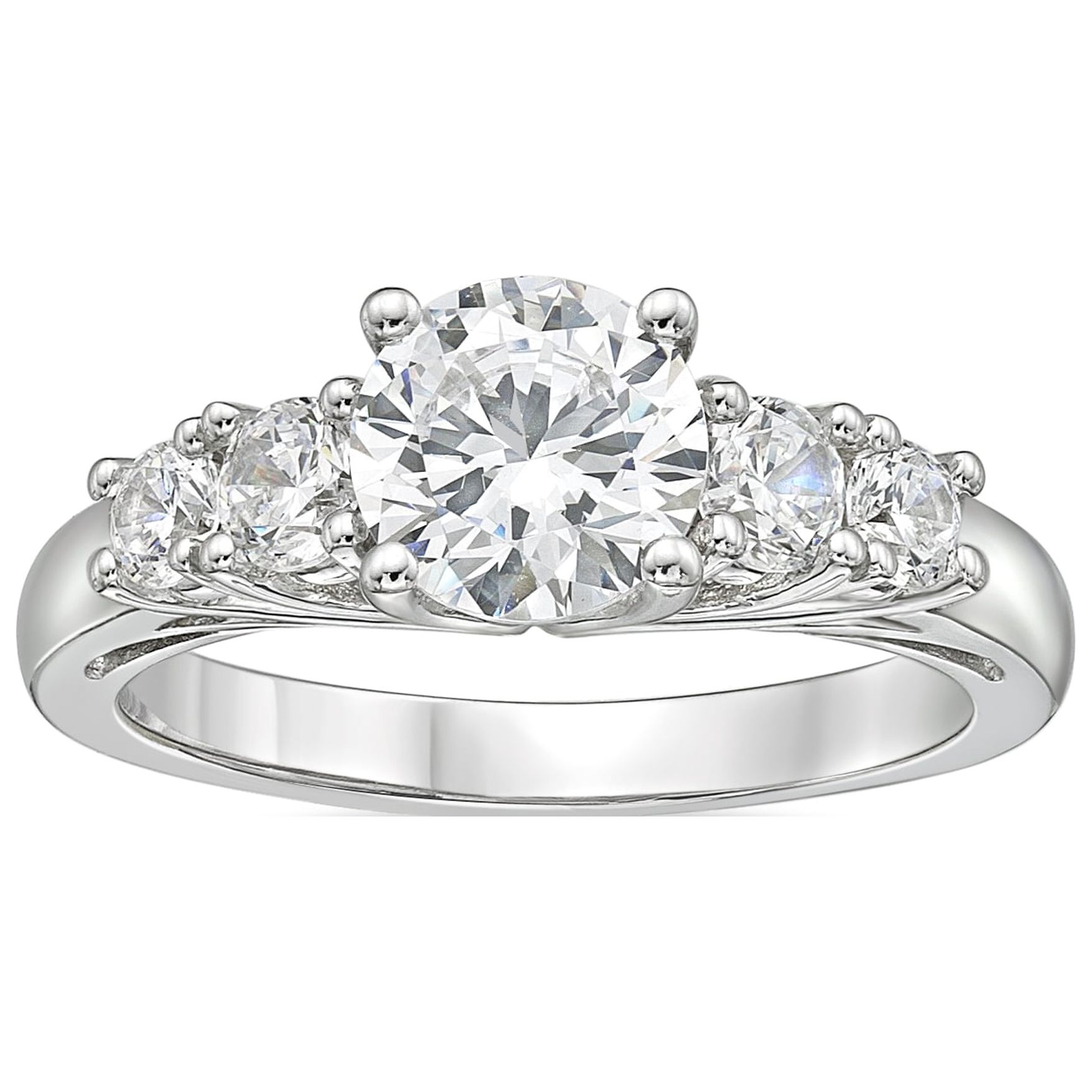 Brilliance Fine Jewelry Round, Diamond Ring, Sterling Silver