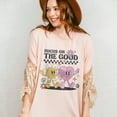 thumbnail image 5 of Focus On The Good T-Shirt – Positive Vibes Cartoon Flower & Heart Characters Graphic Tee, Uplifting Retro-Inspired Shirt for Women, Teens, Friends, Mental Health Awareness Gift, 5 of 7