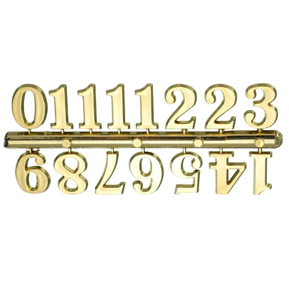 1 Set Clock Numbers, Arabic Clock Numbers Kit Parts Clock Digital Making Kits Replacement for Living Bed Room Home Decor, Gold