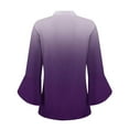 thumbnail image 5 of UAMVSH Women's Work Tops Gradient Printed Dressy Blouses Casual Ruffle 3/4 Sleeve V Neck Tunic Tees Ladies Trendy Business Outfits(Medium,Purple), 5 of 6