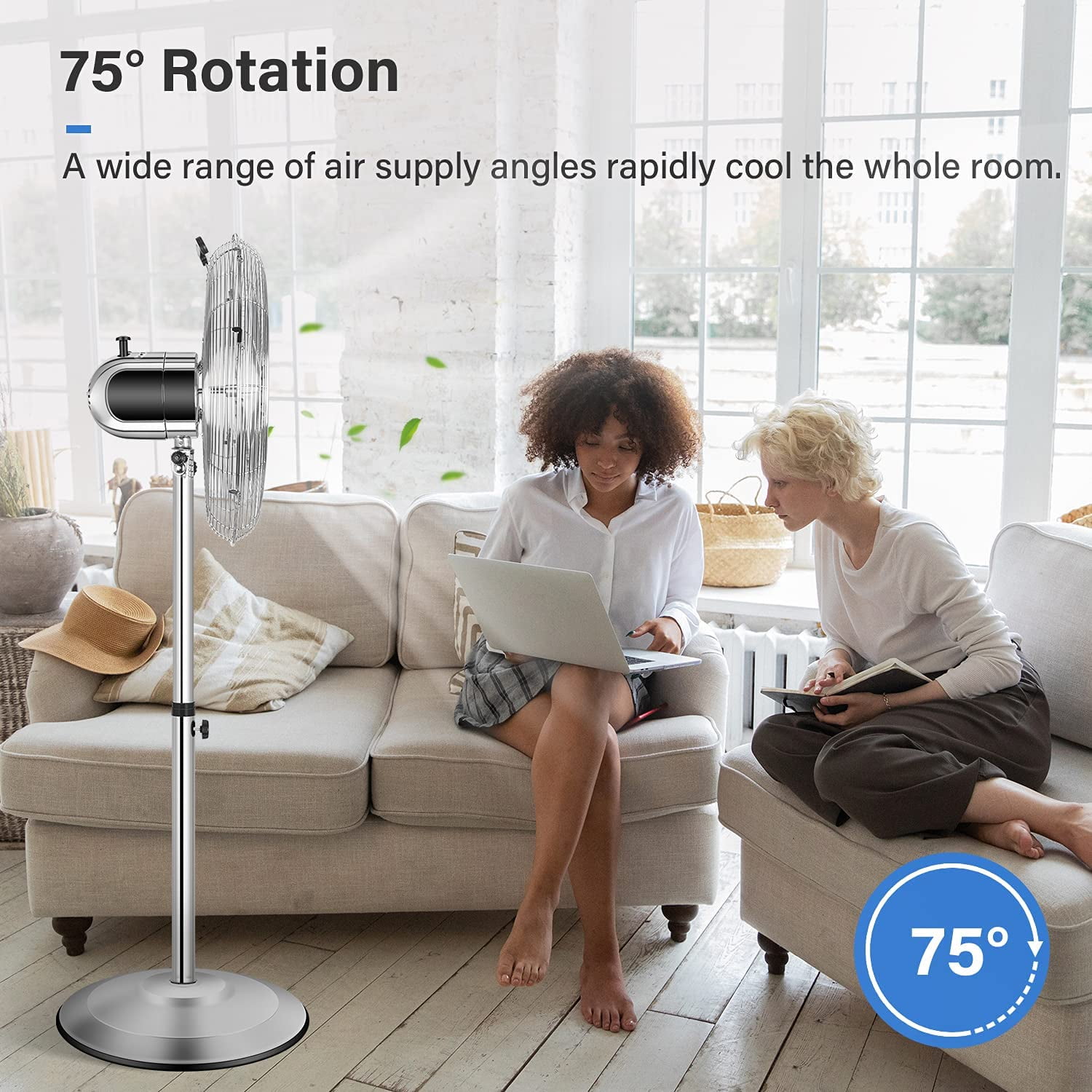 Simple Deluxe 16" 3-Speed Oscillating Freestanding Pedestal Fan