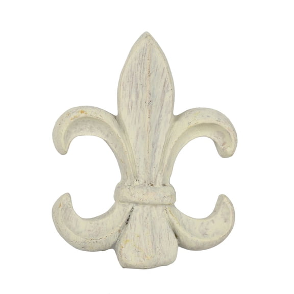 Urbanest Fleur de Lis Lamp Finial – 2 3/8 Inch Tall, Weathered White – Decorative Lamp Shade Finial for Table & Floor Lamps- 1 Piece
