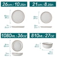 thumbnail image 2 of Malacasa 16 Pcs Dinnerware Sets For 4 people, Plates and Bowls Set, Stoneware Tableware Dishwasher Microwave Safe, Grey, 2 of 8