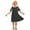 Black, variant on Pounoo New Girls Dresses 10-12 Cute Print Short Sleeve Casual Dresses Round Neck Knee Length Dress Breathable Dresses For Kids Girls