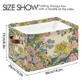 thumbnail image 4 of Yayeee Canvas Storage Basket with Handles for Shelves Fabric Bins Closet Organizer, Pink Floral Wave, 4 of 8